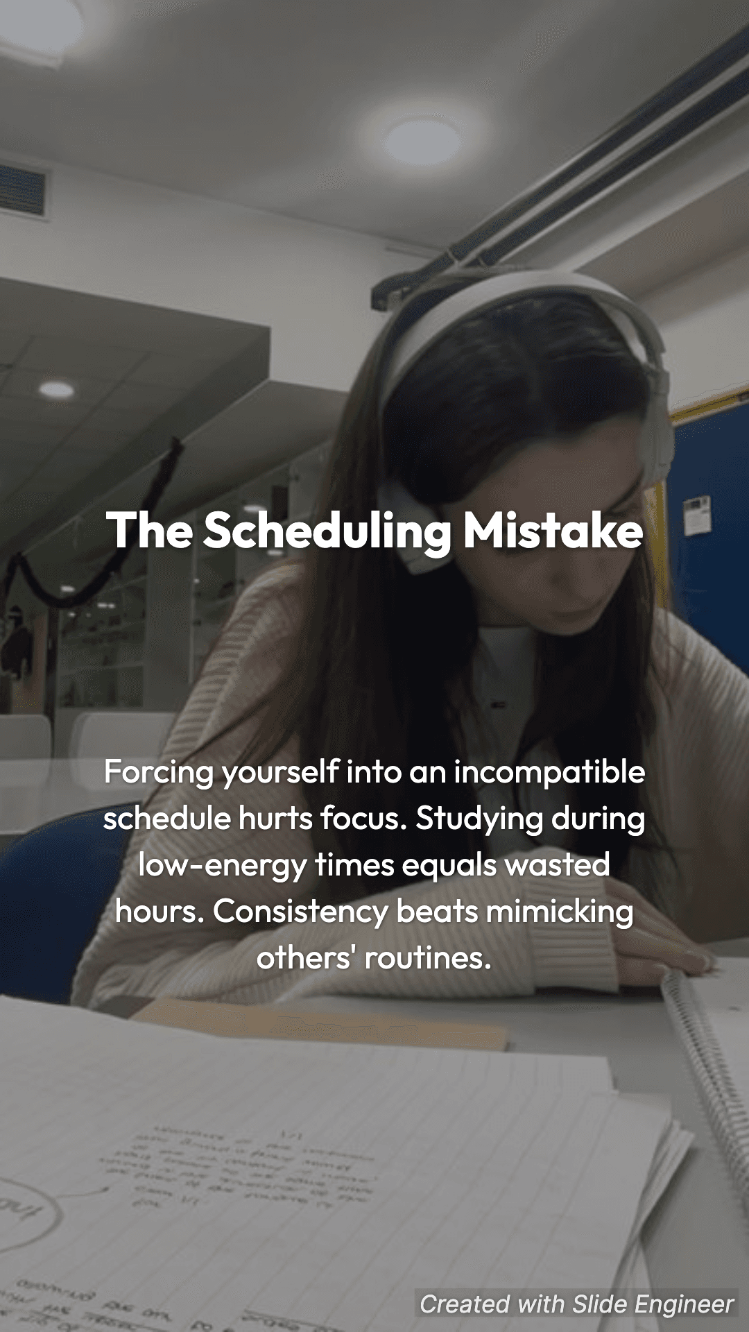 Progress slide example